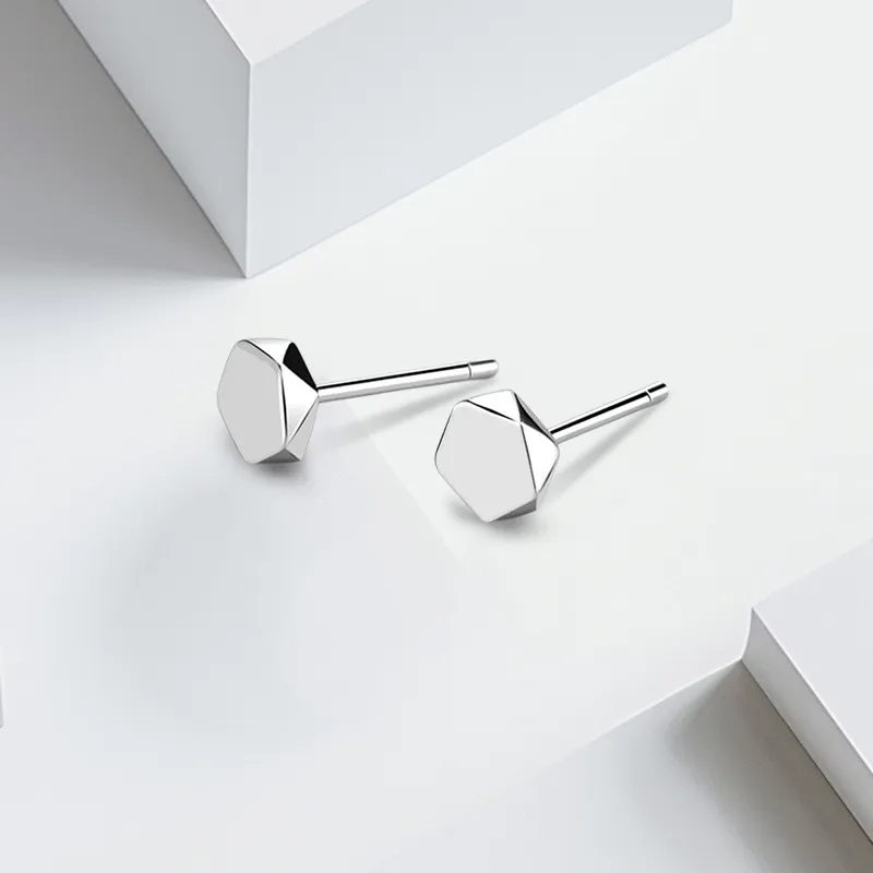 VEZA 999 Fine Silver Stud Earrings Women's-2