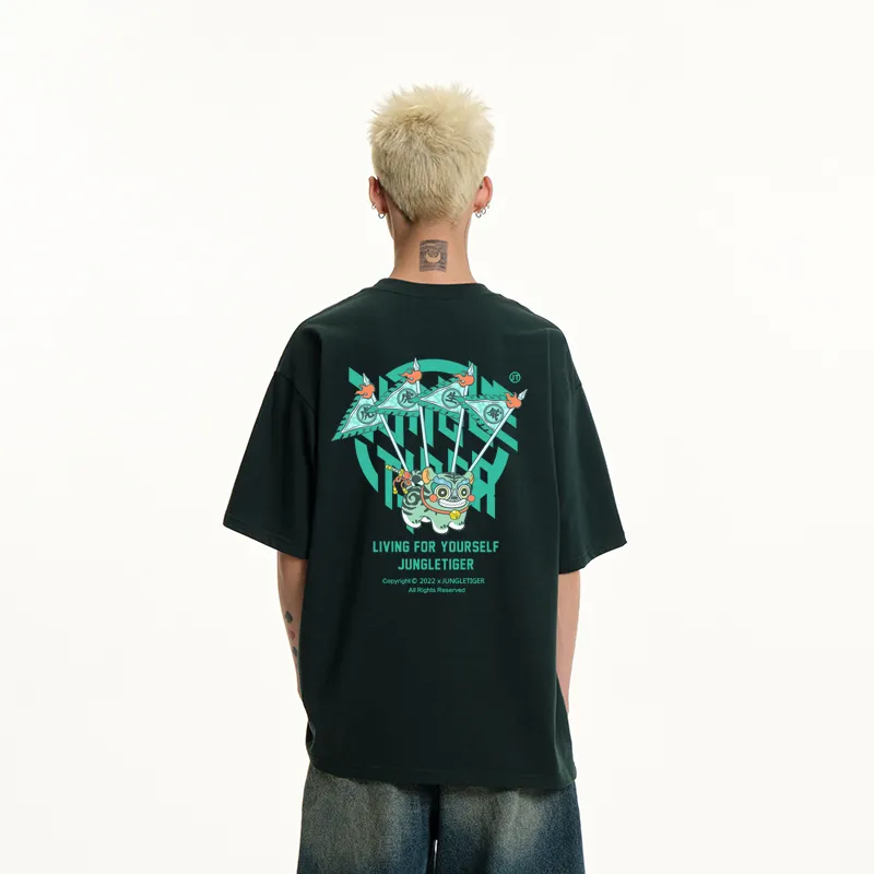 JUNGLE TIGER T Shirt Unisex Black American Streetwear Vintage-6