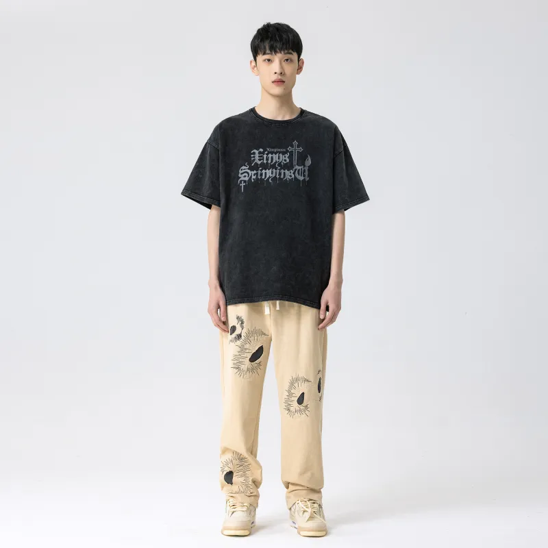 XINYINSU Wormhole Series Knitted Sports Pants Unisex Gray-9