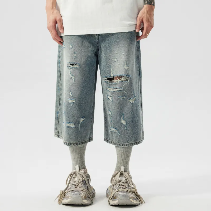 XINYINSU SS24 Denim Shorts Unisex Blue-4