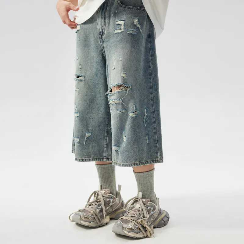 XINYINSU SS24 Denim Shorts Unisex Blue-5