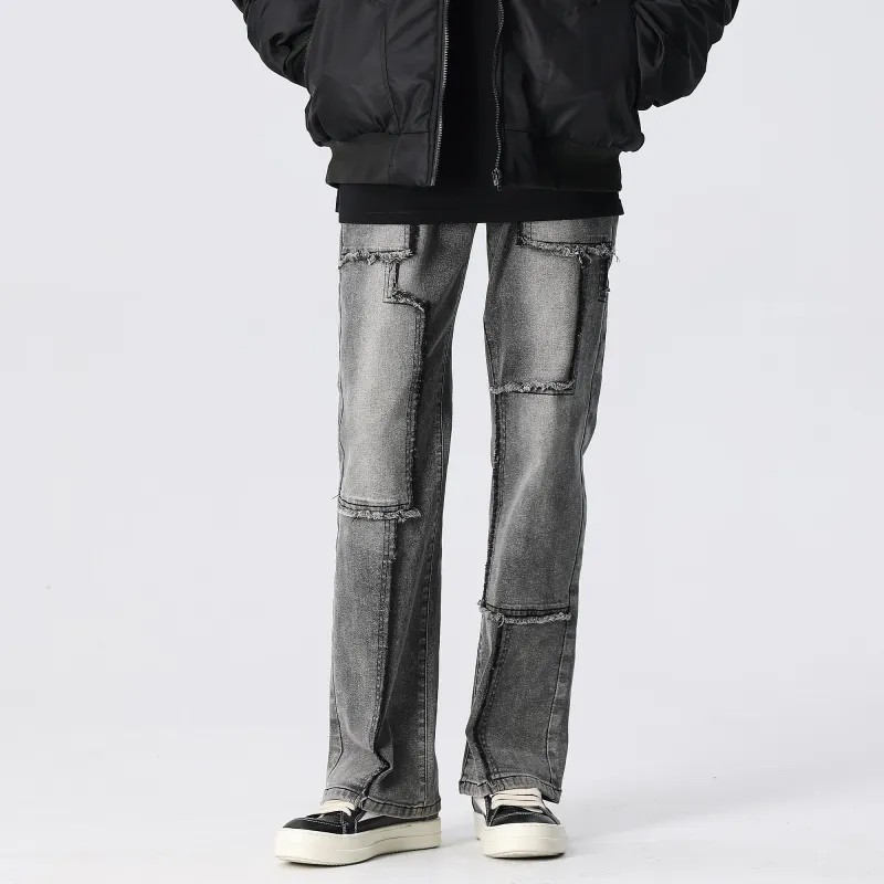 XINYINSU Jeans Unisex Yellow Mud-7