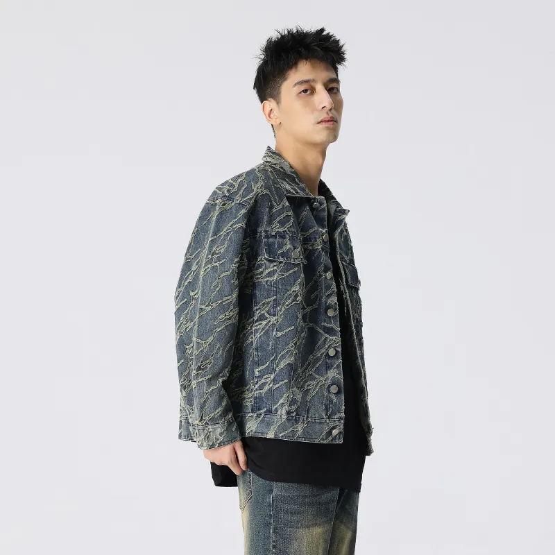 XINYINSU Deconstruct Stitching Unisex Denim Jacket-3