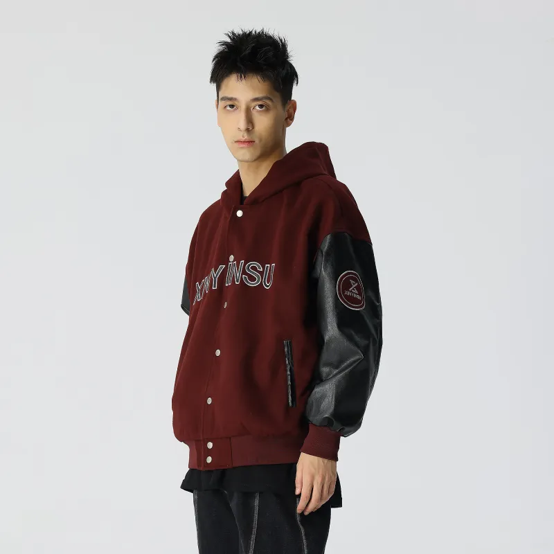 XINYINSU Baseball Jacket Unisex Black-12