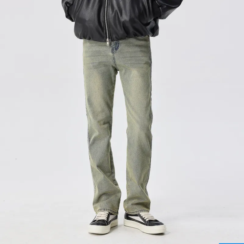 XINYINSU Jeans Unisex Yellow Mud-3