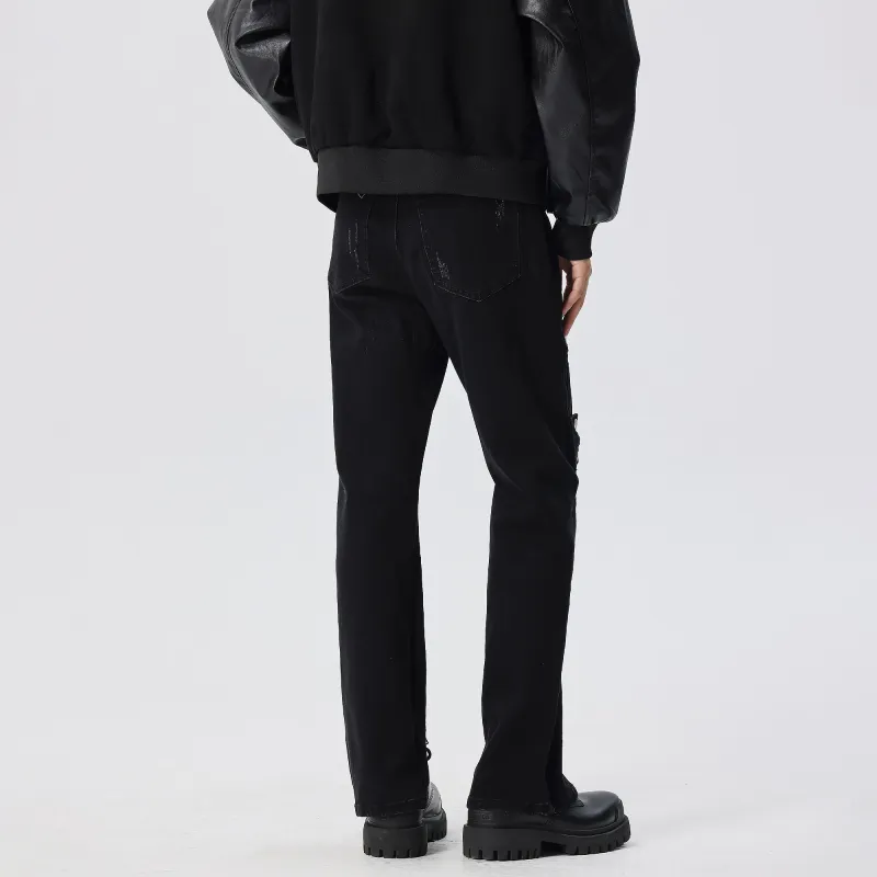 XINYINSU Jeans Unisex Washed Black-3