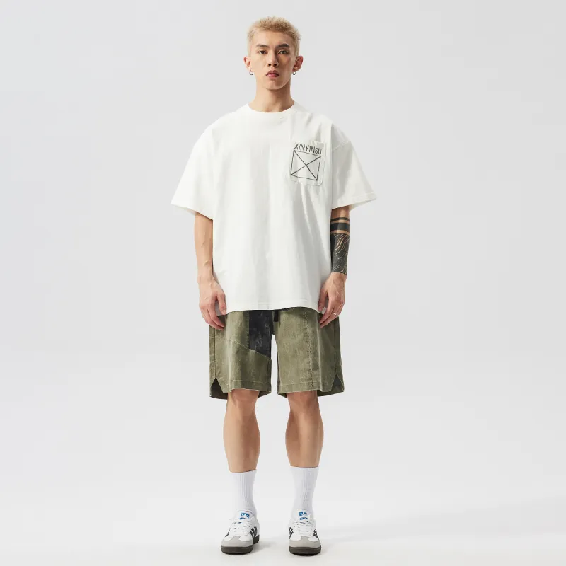 XINYINSU Cargo Shorts Unisex Gray Green-6