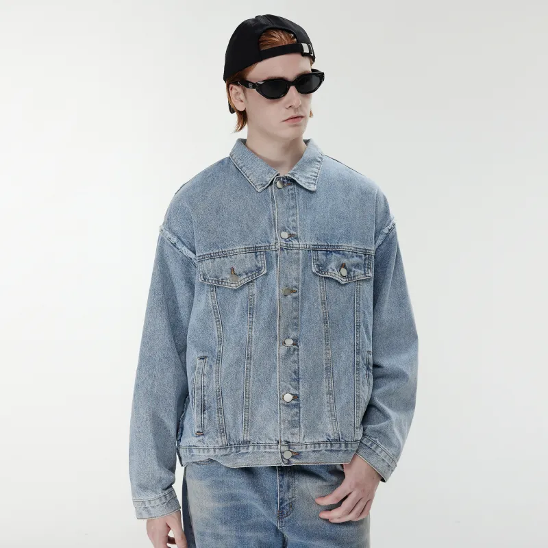 XINYINSU 24FW Denim Jacket Unisex Blue-5