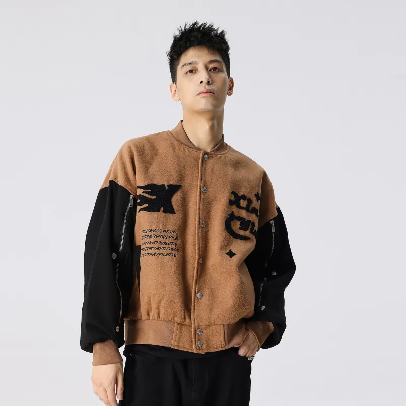 XINYINSU Baseball Jacket Unisex Coffee-3