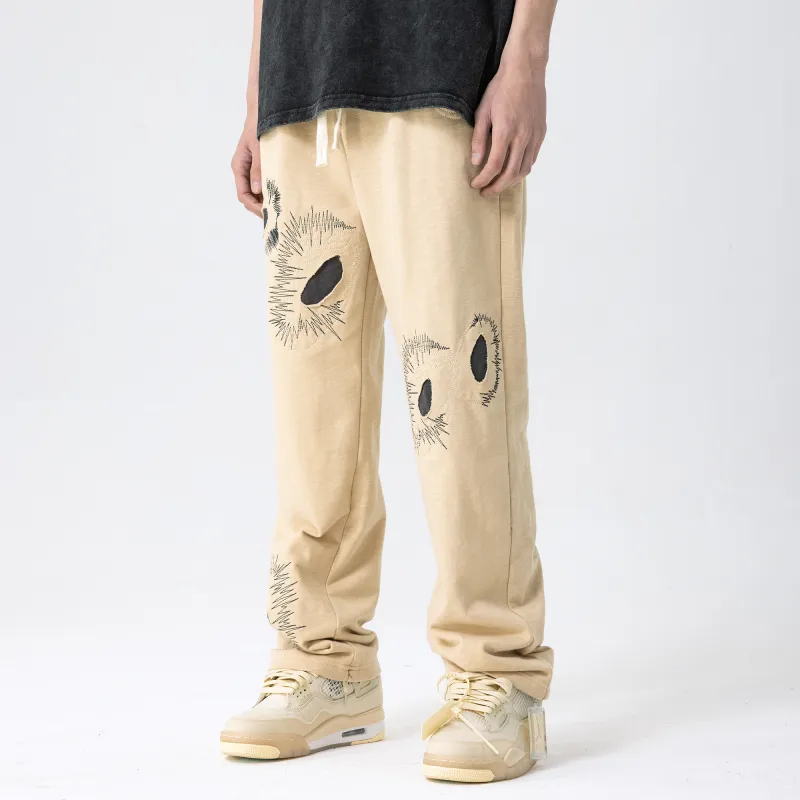 XINYINSU Wormhole Series Knitted Sports Pants Unisex Gray-11