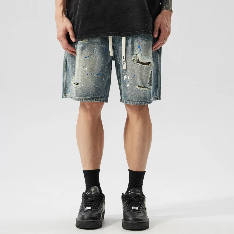 XINYINSU Denim Shorts Unisex Blue-2