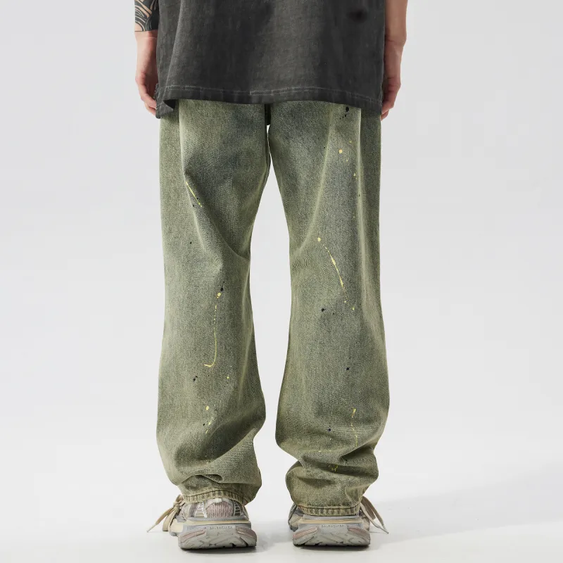 XINYINSU SS24 Jeans Unisex Yellow Mud-4