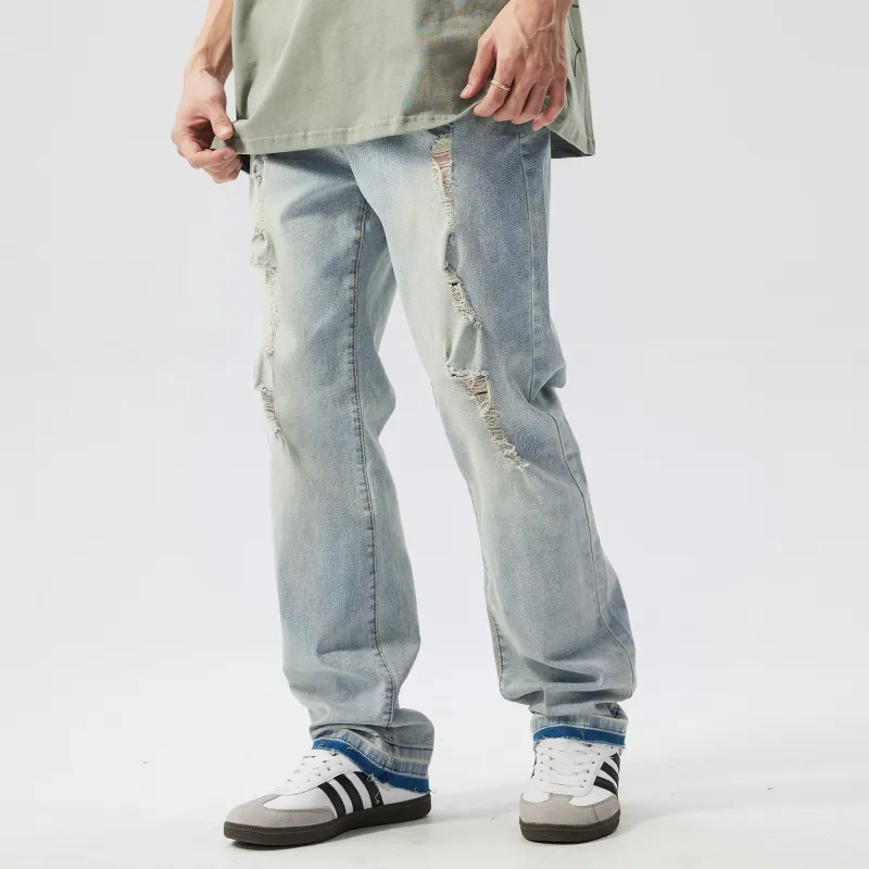 XINYINSU Jeans Unisex Yellow Mud-4