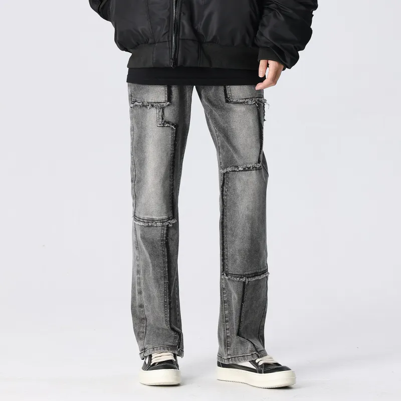 XINYINSU Jeans Unisex Yellow Mud-8