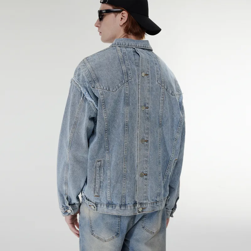 XINYINSU 24FW Denim Jacket Unisex Blue-4
