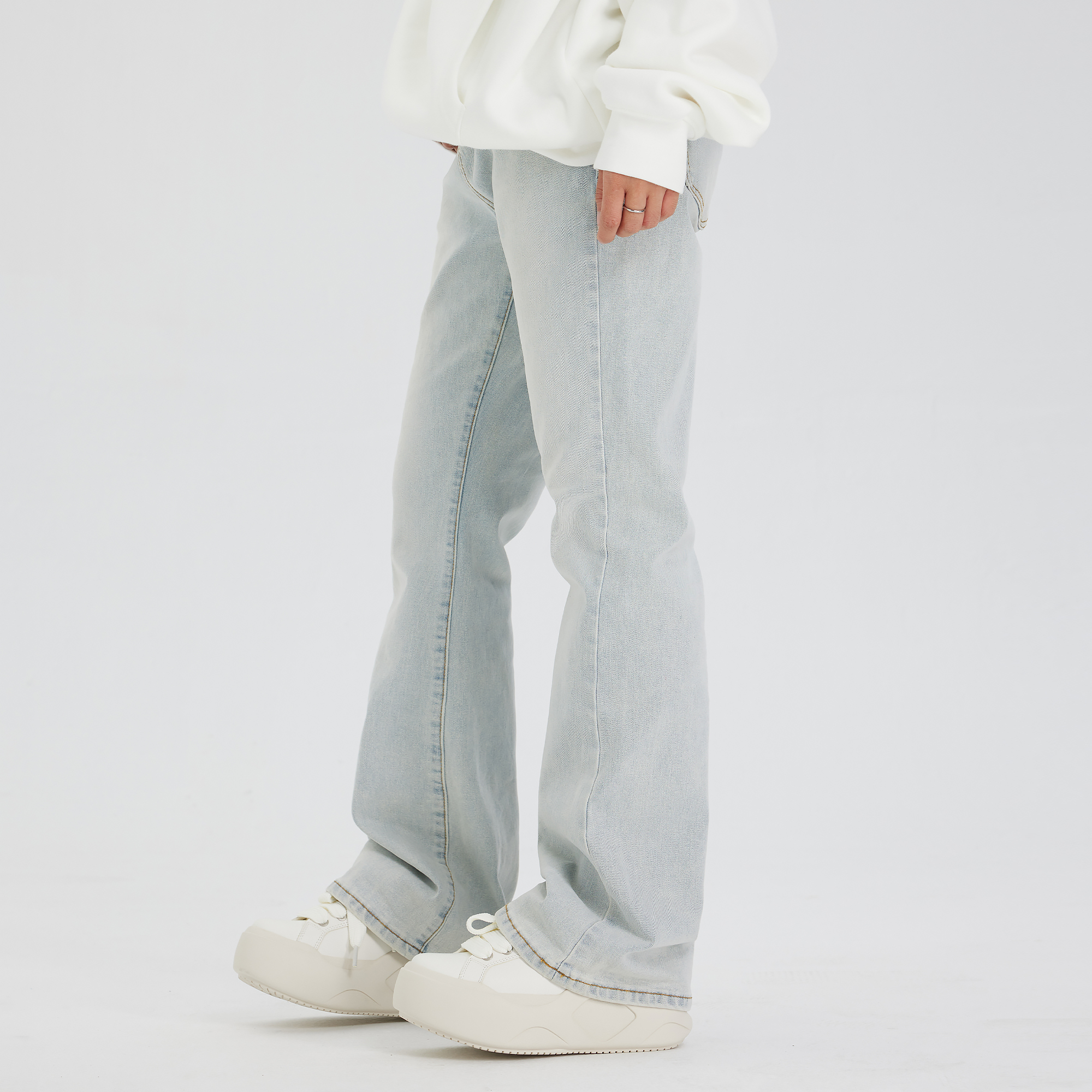 XINYINSU Jeans Unisex Gray L - POIZON