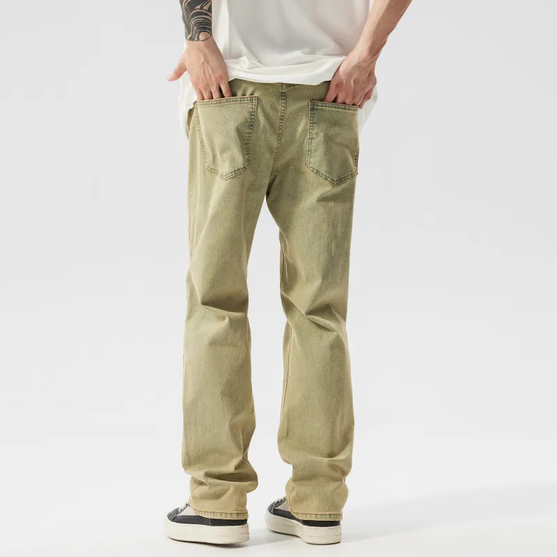 XINYINSU Jeans Unisex Yellow Mud-4