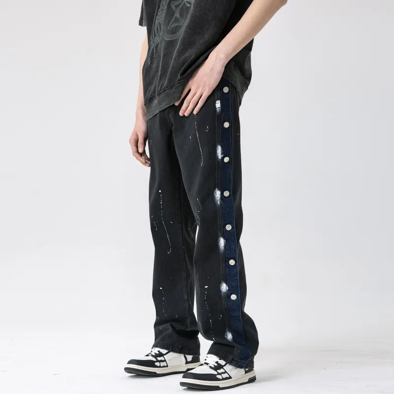 XINYINSU Jeans Fall Unisex Black-3