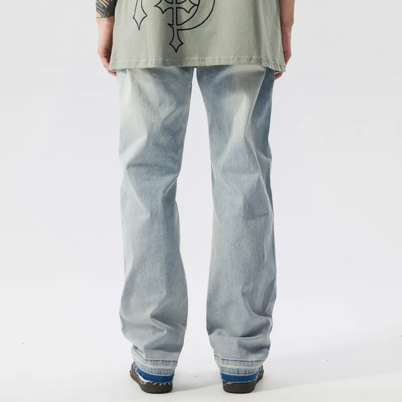 XINYINSU Jeans Unisex Yellow Mud-3