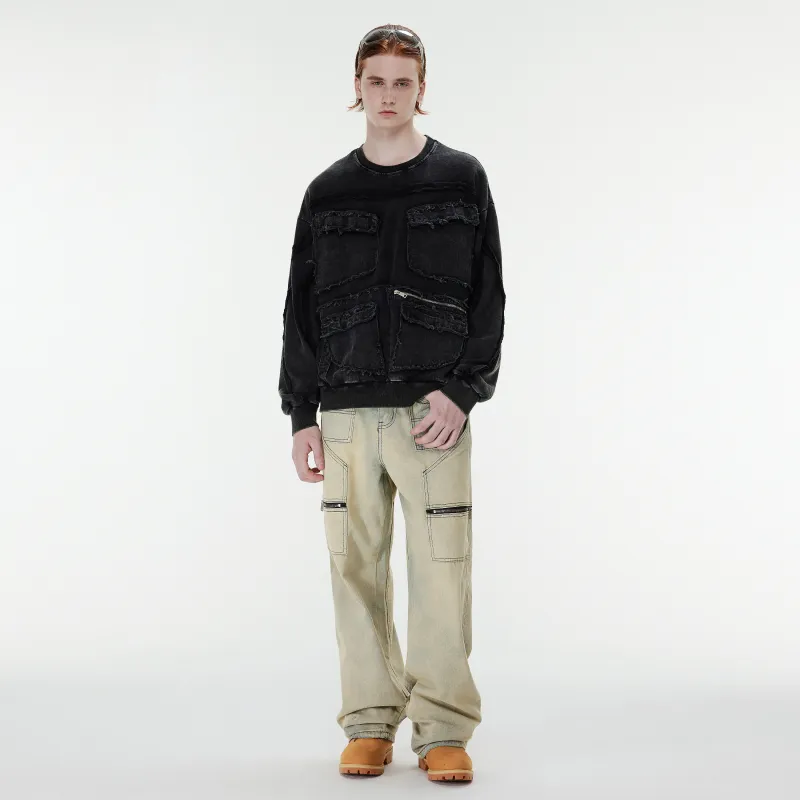 XINYINSU 24FW Jeans Unisex Yellow Mud-5