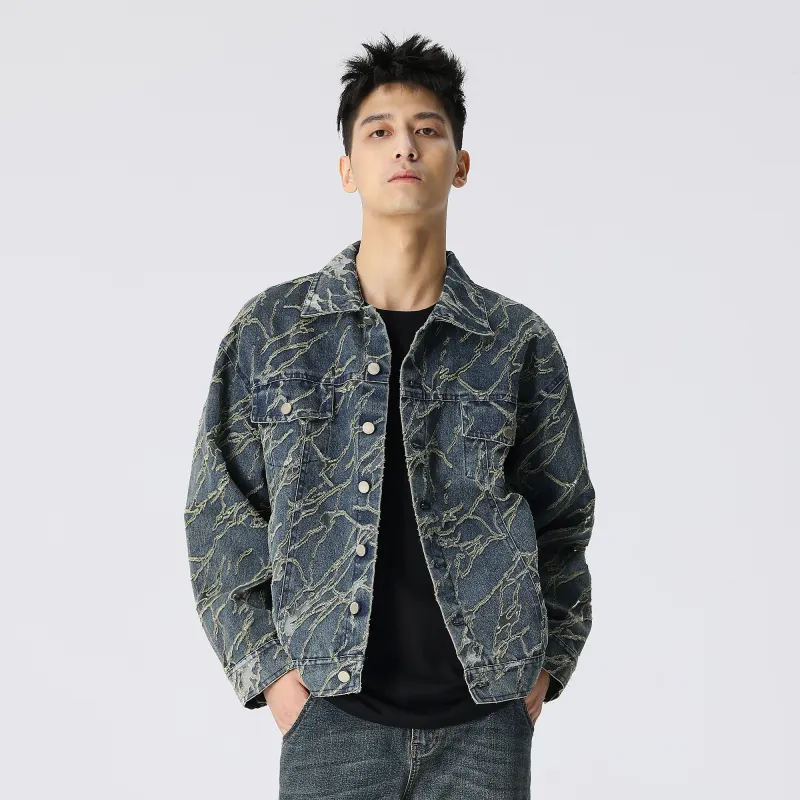 XINYINSU Deconstruct Stitching Unisex Denim Jacket-2