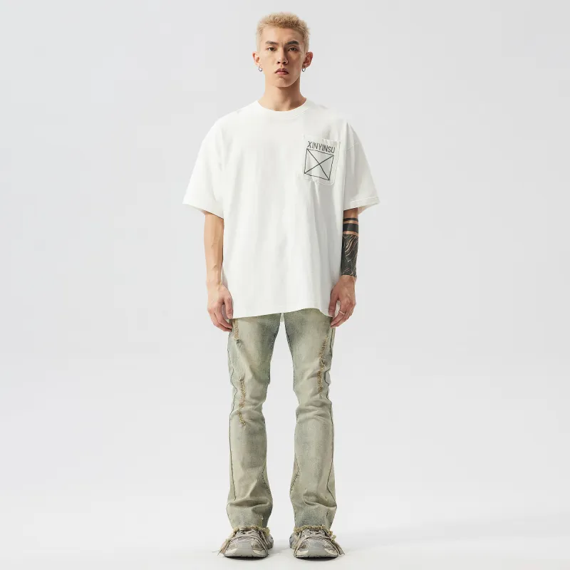 XINYINSU Jeans Unisex Yellow Mud-6