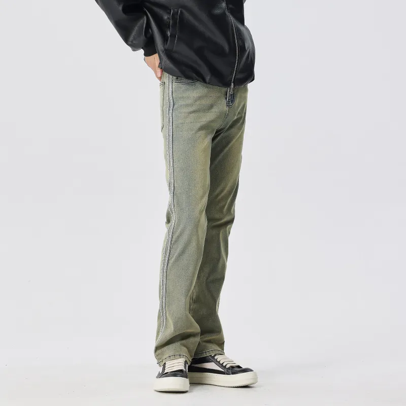 XINYINSU Jeans Unisex Yellow Mud-4