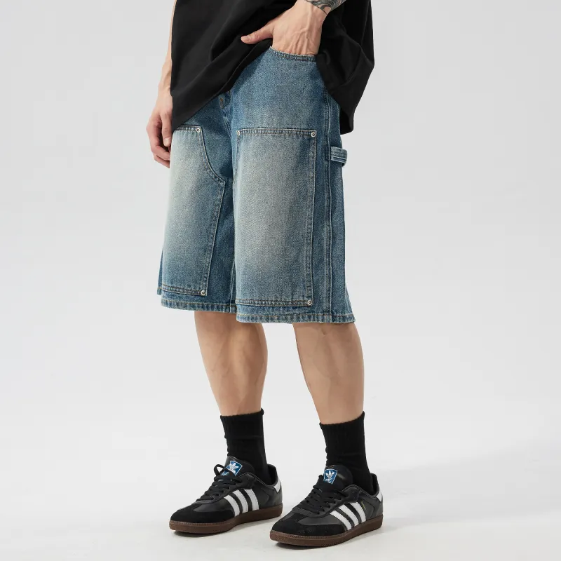 XINYINSU 24SS Denim Shorts Unisex Blue-3