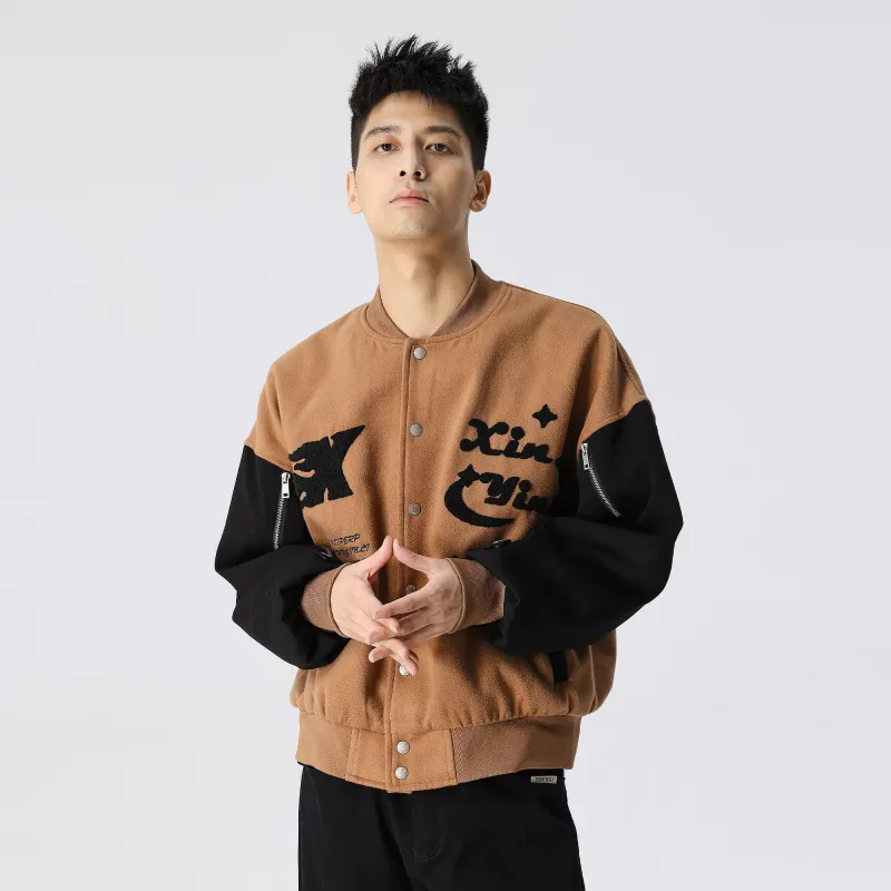 XINYINSU Baseball Jacket Unisex Coffee-2
