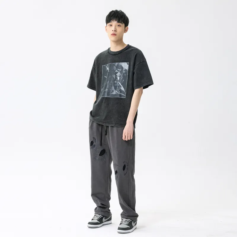 XINYINSU Wormhole Series Knitted Sports Pants Unisex Gray-5