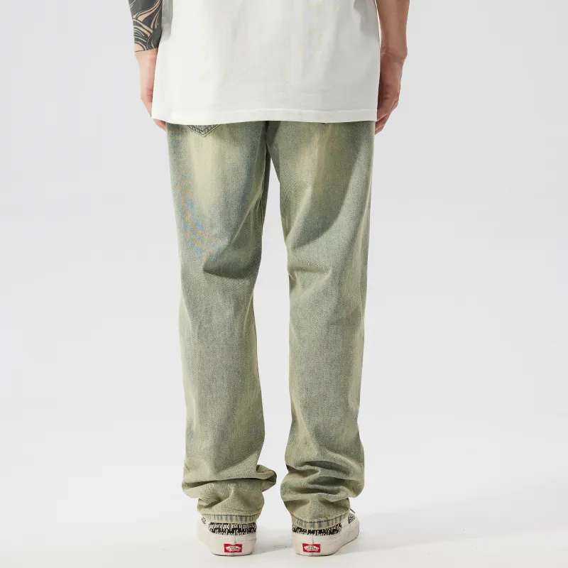 XINYINSU Jeans Unisex Yellow Mud-4