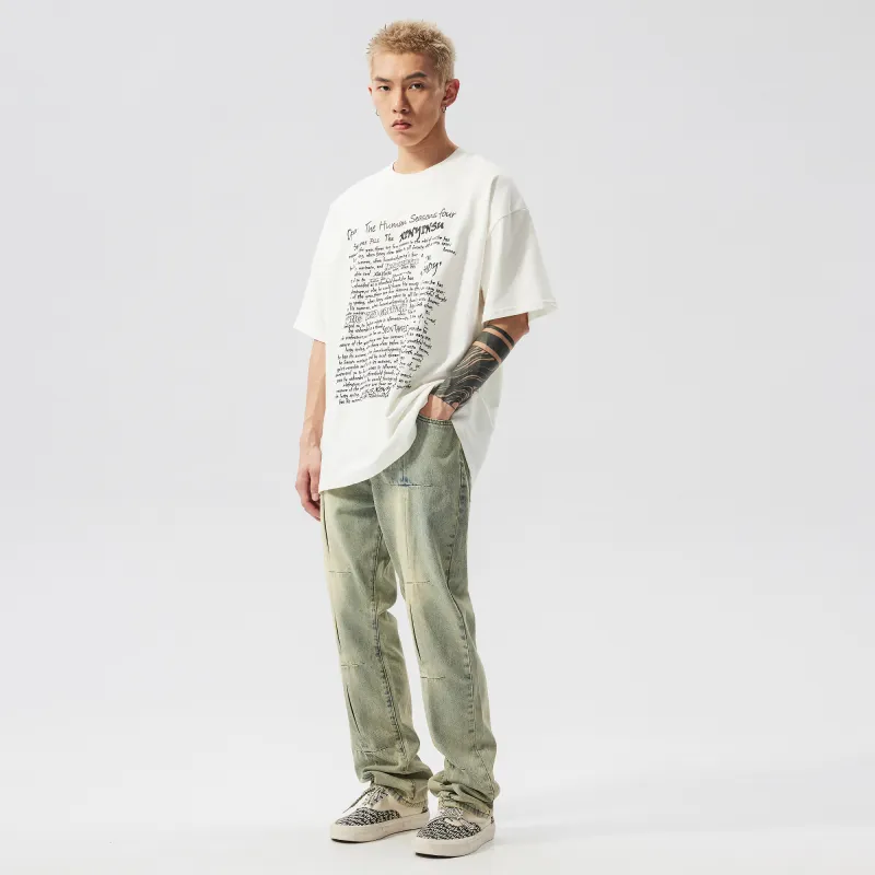 XINYINSU Jeans Unisex Yellow Mud-7