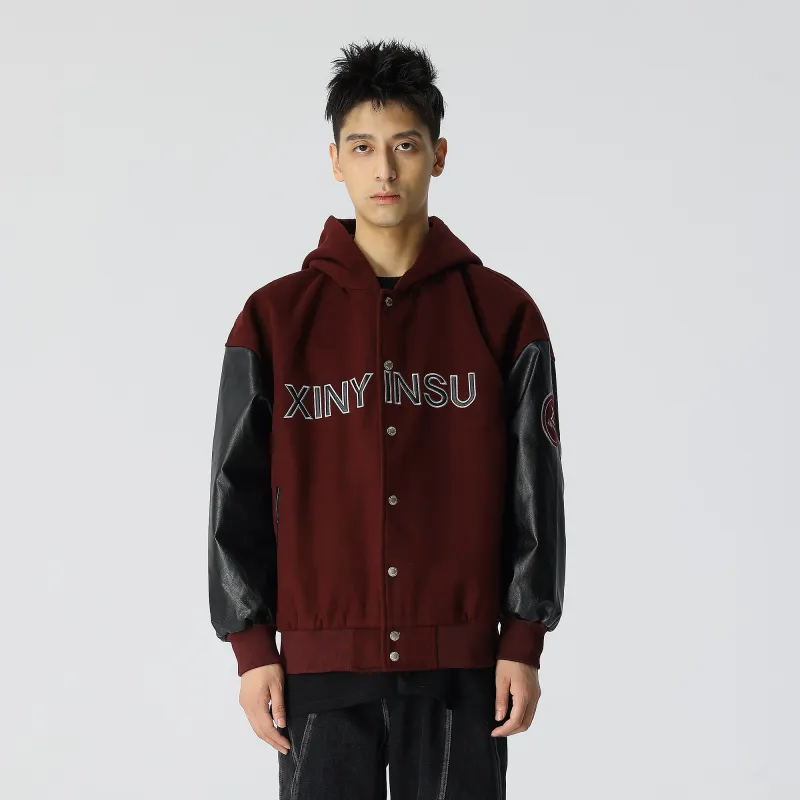XINYINSU Baseball Jacket Unisex Black-11