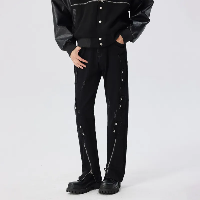 XINYINSU Jeans Unisex Washed Black-2
