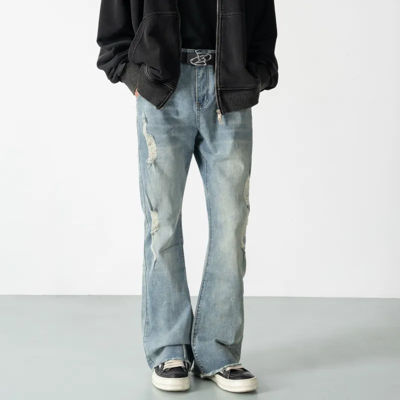 XINYINSU Jeans Unisex Yellow Mud-9