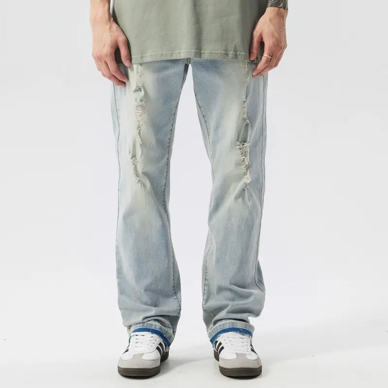 XINYINSU Jeans Unisex Yellow Mud-2