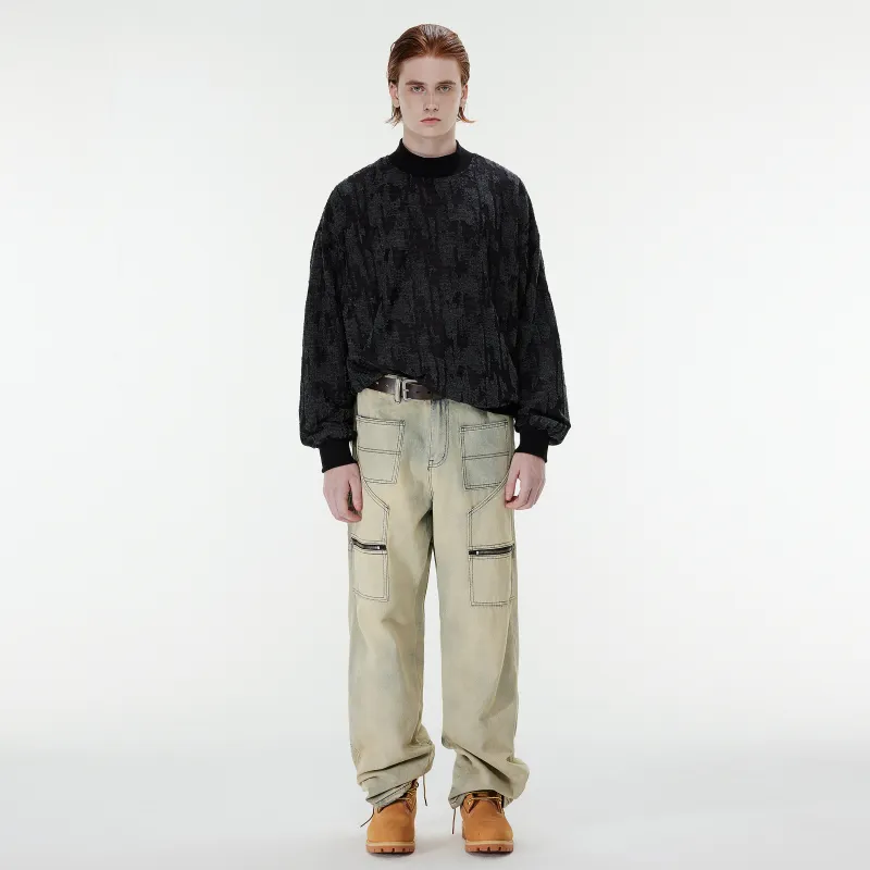 XINYINSU 24FW Jeans Unisex Yellow Mud-6