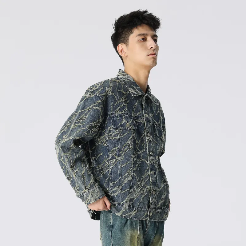 XINYINSU Deconstruct Stitching Unisex Denim Jacket-6