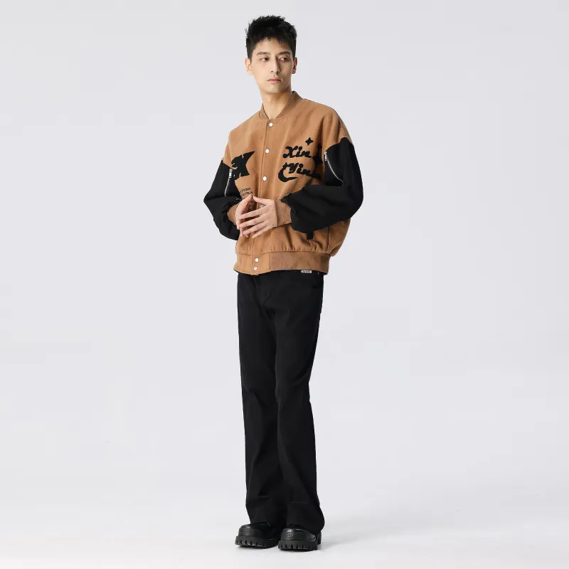 XINYINSU Baseball Jacket Unisex Coffee-5