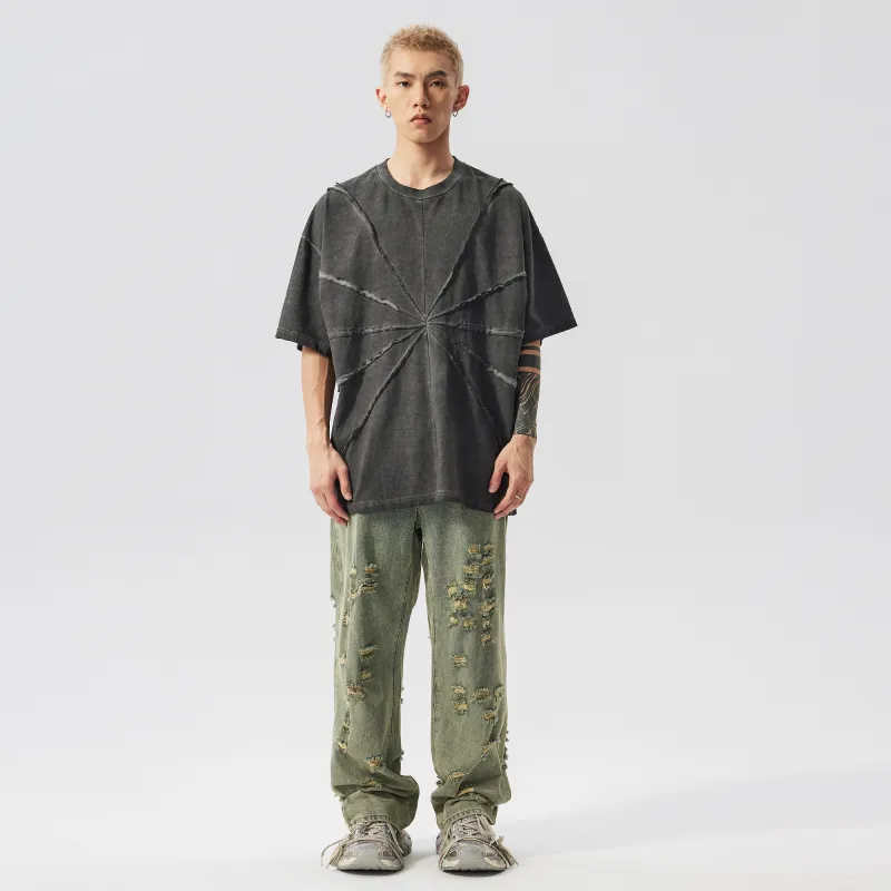 XINYINSU SS24 Jeans Unisex Yellow Mud-6