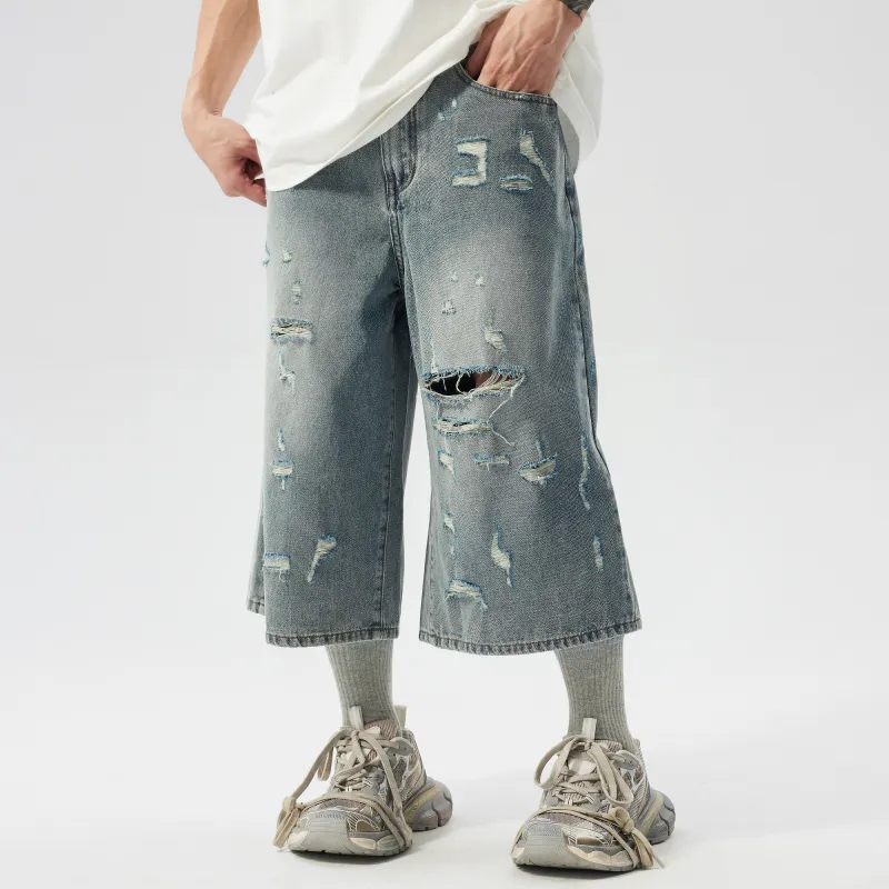 XINYINSU SS24 Denim Shorts Unisex Blue-2