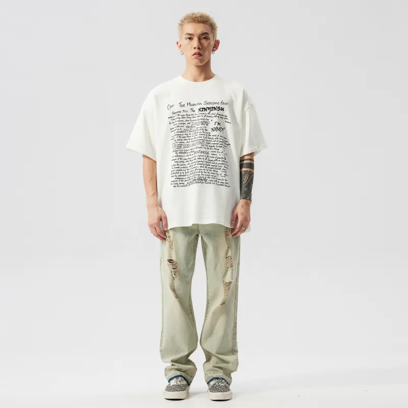 XINYINSU Jeans Unisex Yellow Mud-8