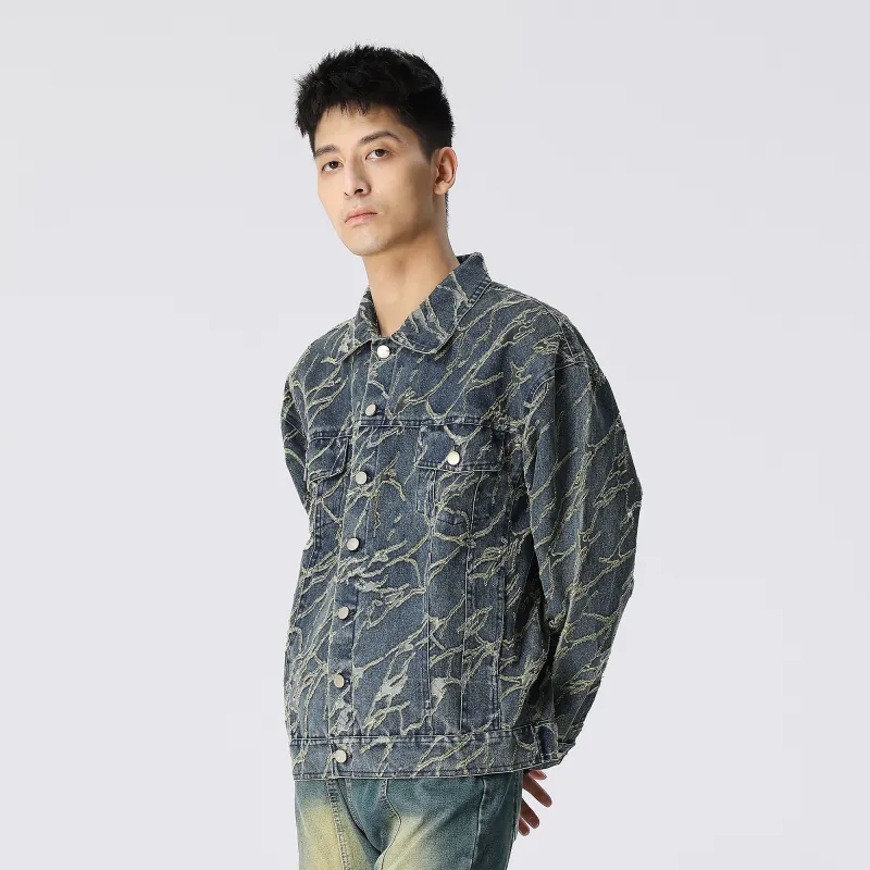 XINYINSU Deconstruct Stitching Unisex Denim Jacket-8