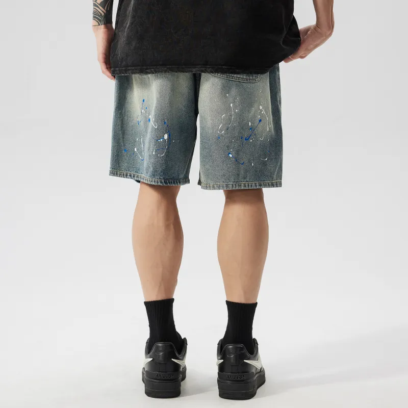 XINYINSU Denim Shorts Unisex Blue-4