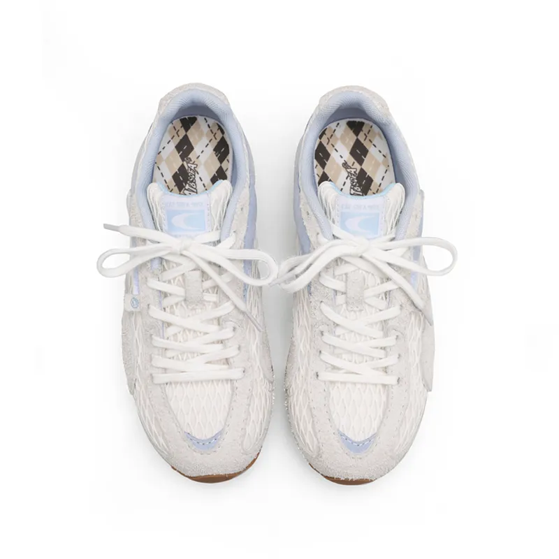 Cat&Sofa Cushioning, Slip Resistant, And Breathable Low Top Casual Shoes Unisex White Blue-3