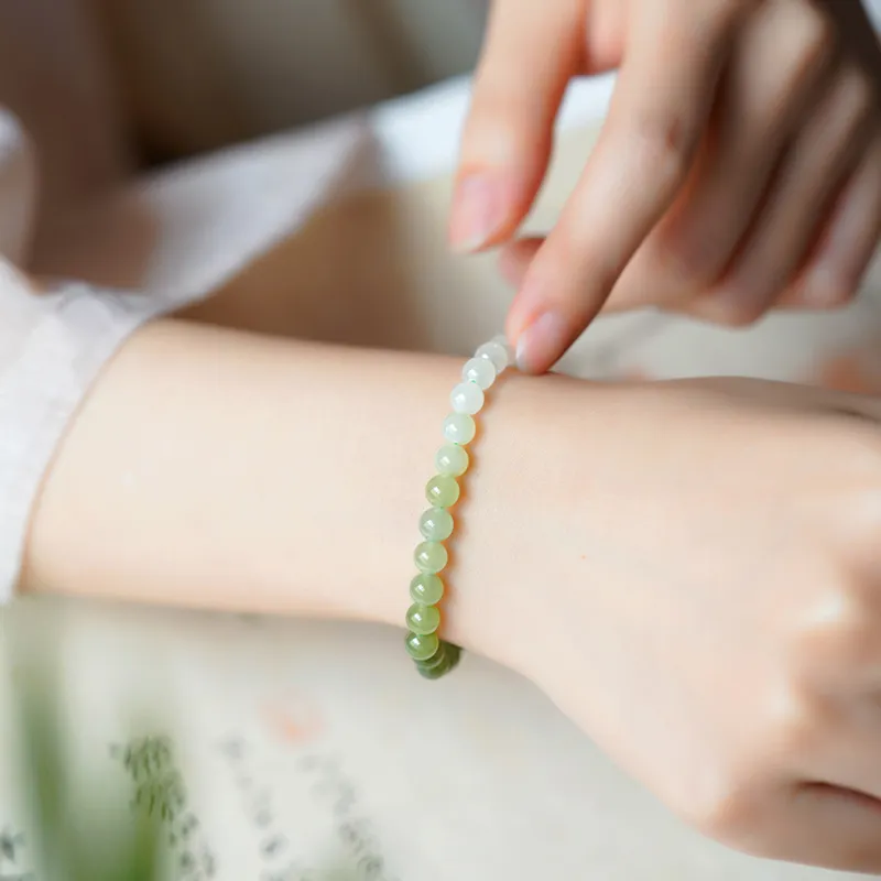 FANGYUANXIAOFU Hetian Jade Bracelets Green Jade Women's-7