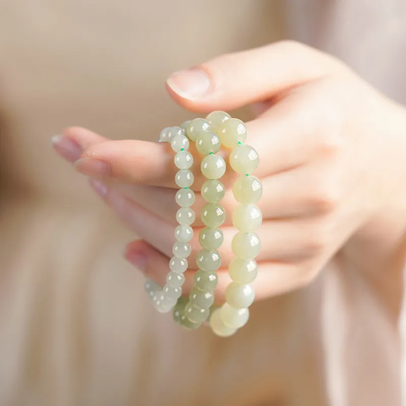 FANGYUANXIAOFU Hetian Jade Bracelets Green Jade Unisex-14