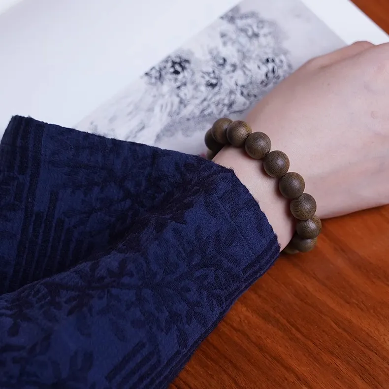 FANGYUANXIAOFU Fragrance Enhancer, Agarwood Single Wrap, Plain Beaded Bracelet Unisex-5