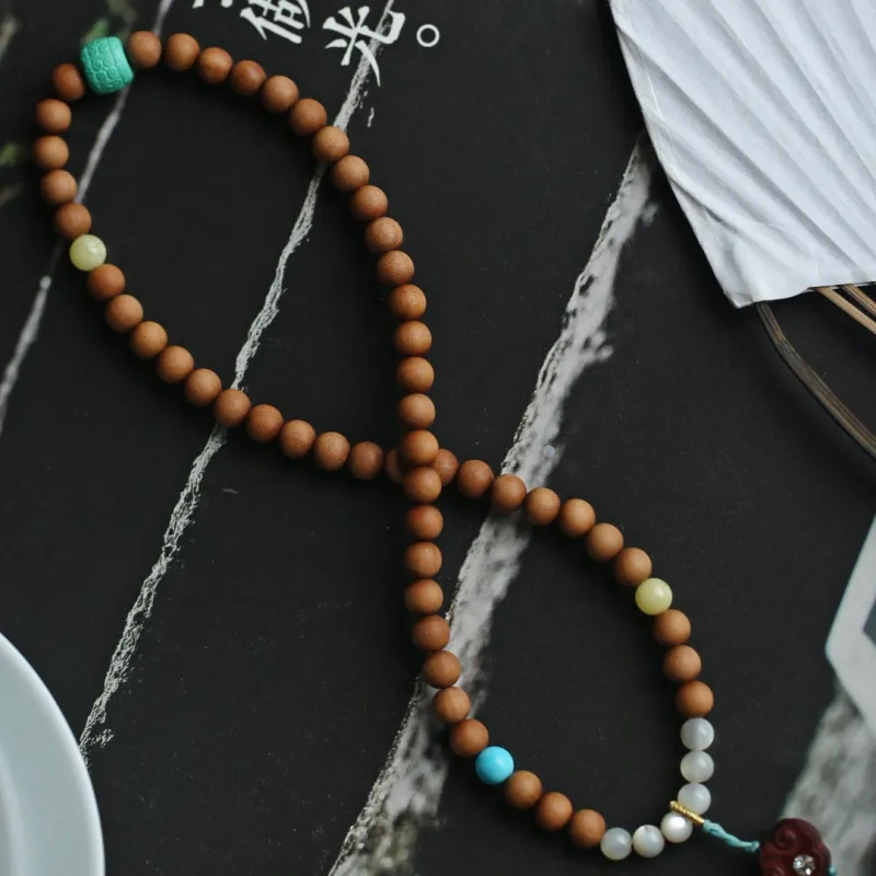 FANGYUANXIAOFU Laoshan Sandalwood Wooden Bracelets Unisex-1