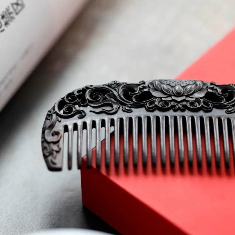 FANGYUANXIAOFU African Blackwood Wooden Comb Women's-3